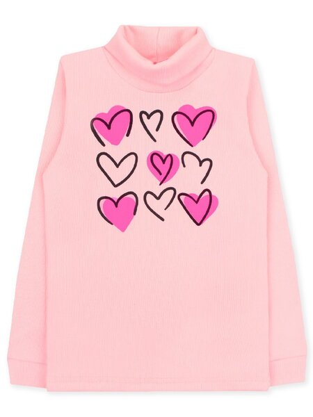 Водолазка Девочкам Юлала Розовый светлый Сердечки (фото 1)