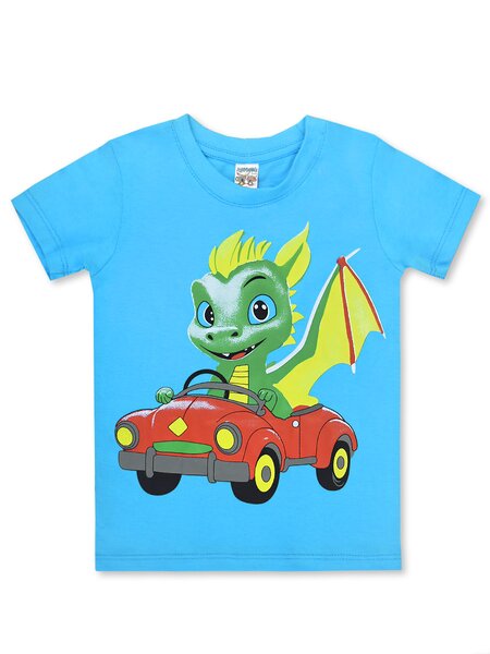 Футболка Мальчикам Baby style Голубой Дракончик (фото 1)