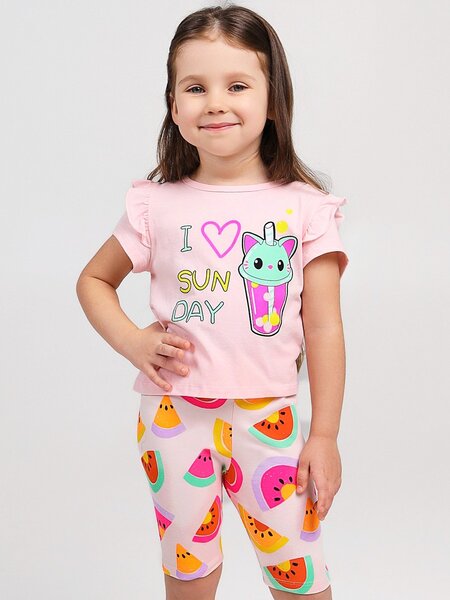 Комплект Девочкам Юлала Розовый светлый Котик (фото 1)