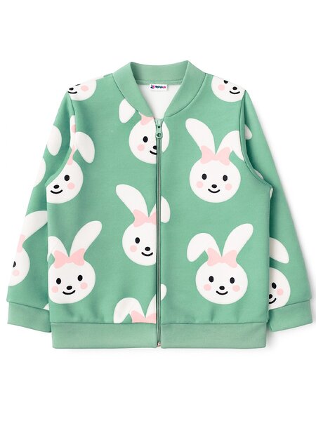 Толстовка Девочкам Юлала Зелёный Зайки (фото 1)