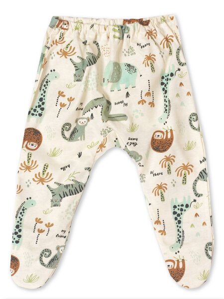 Ползунки Новорождённым Россия Бежевый светлый Зверята (фото 1)