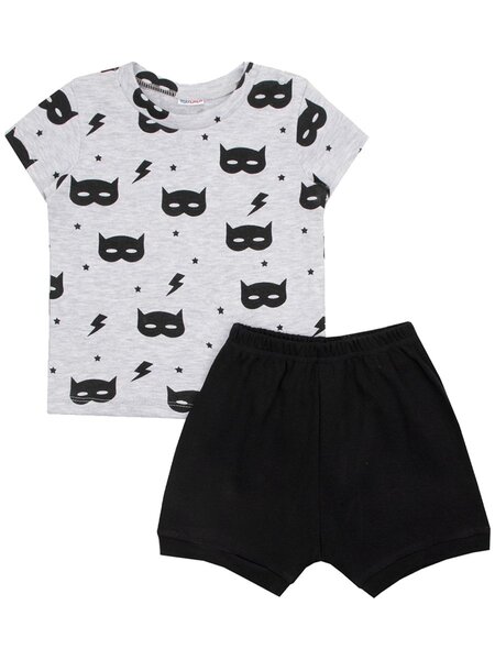 Комплект Новорождённым Юлала Серый меланж; Чёрный Маски (фото 1)