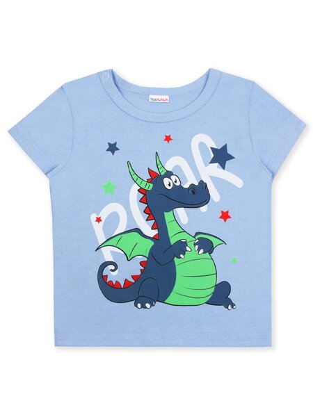Футболка Новорождённым Юлала Голубой Дракончик (фото 1)