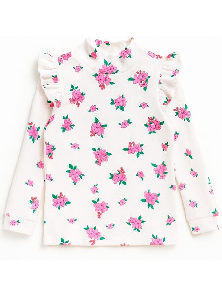 Водолазка Девочкам Юлала Молочный Цветы (фото 1)