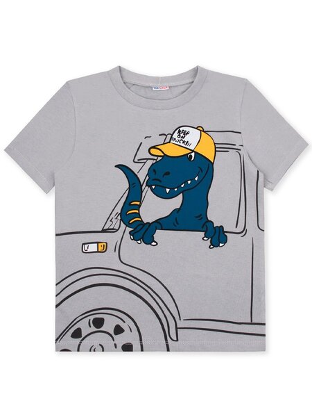 Футболка Мальчикам Юлала Серый Динозавр (фото 1)