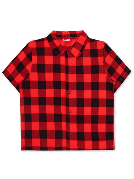 Рубашка Мальчикам Юлала Красный; Чёрный Клетка (фото 1)