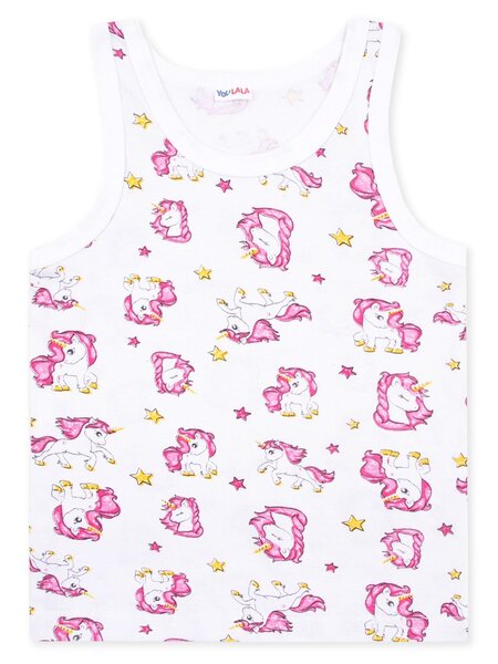 Маечка Девочкам Юлала Белый Единороги (фото 1)
