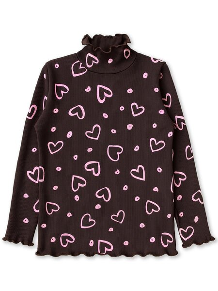 Водолазка Девочкам Юлала Коричневый тёмный Сердечки (фото 1)