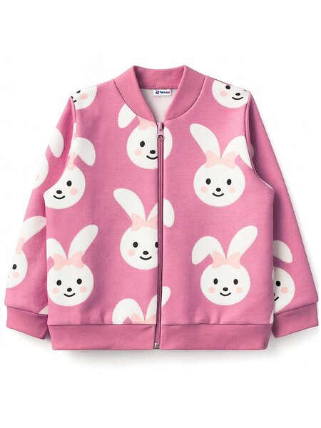 Толстовка Девочкам Юлала Розовый тёмный Зайки (фото 1)