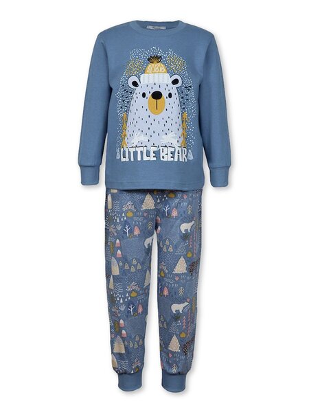 Пижама Мальчикам Лунёва Серо-синий Мишка (фото 1)