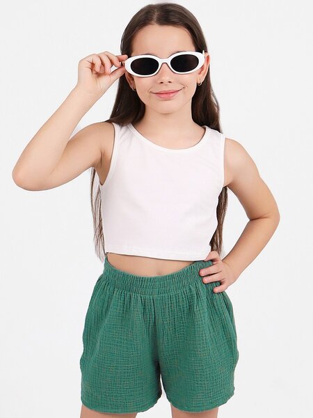 Комплект Девочкам Юлала Молочный; Зелёный тёмный Без рисунка (фото 1)