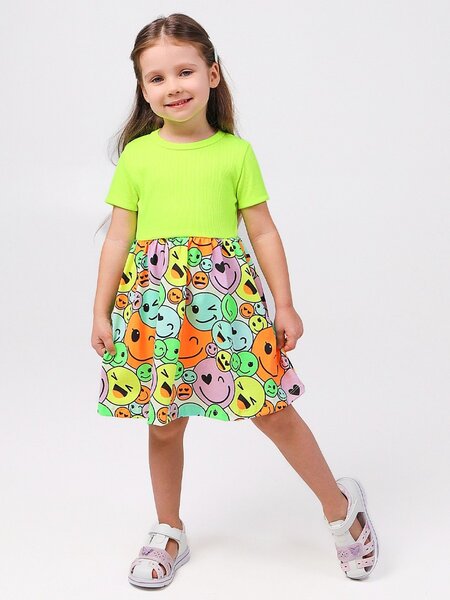 Платье Девочкам Юлала Салатовый Смайл (фото 1)