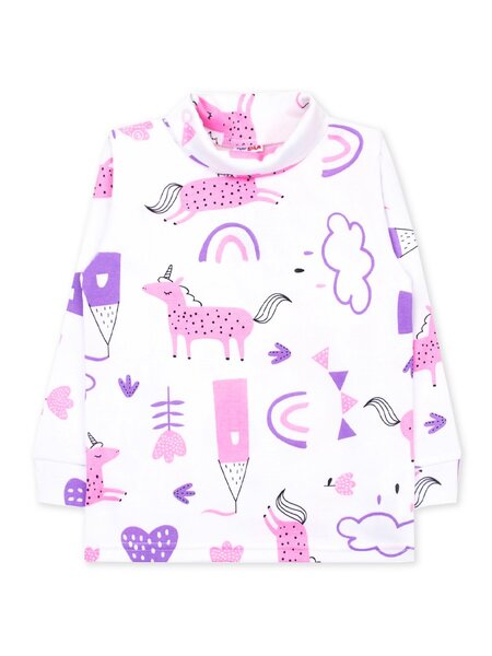 Кофточка Новорождённым Юлала Белый Единороги (фото 1)