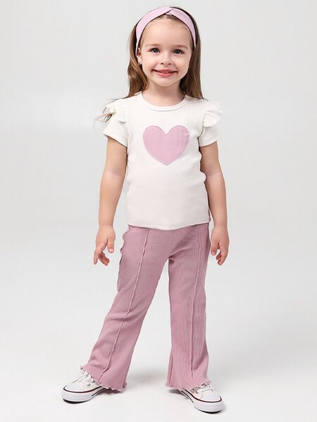 Костюм Девочкам Юлала Молочный; Пудровый Сердце (фото 1)