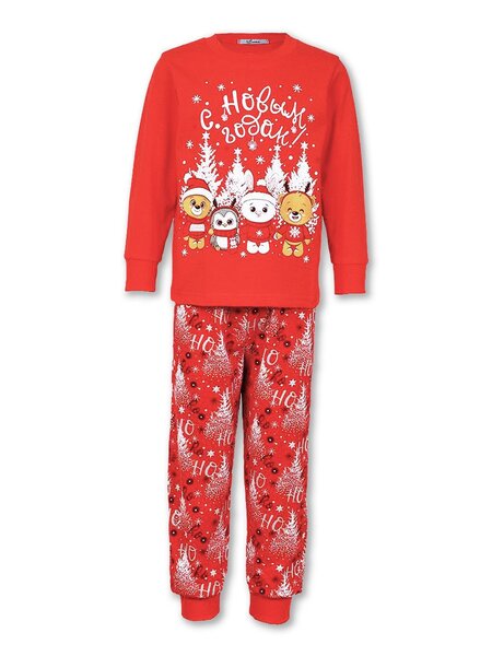 Пижама Мальчикам Лунёва Красный Зверята (фото 1)