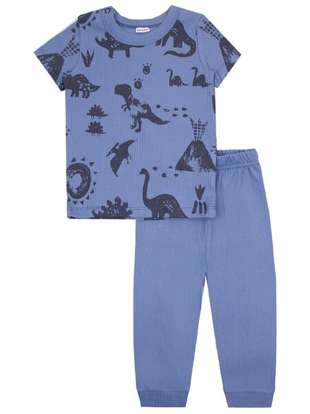 Комплект Новорождённым Юлала Серо-синий Динозаврики (фото 1)