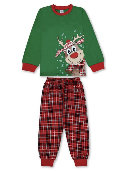 Пижама Мальчикам Bonito Зелёный; Красный Олень (фото 1)