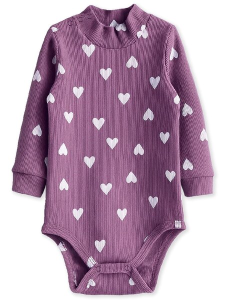 Боди Новорождённым Юлала Лиловый Сердечки (фото 1)