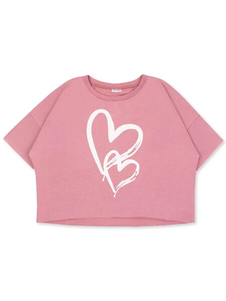 Футболка Девочкам Юлала Розовый Сердечки (фото 1)