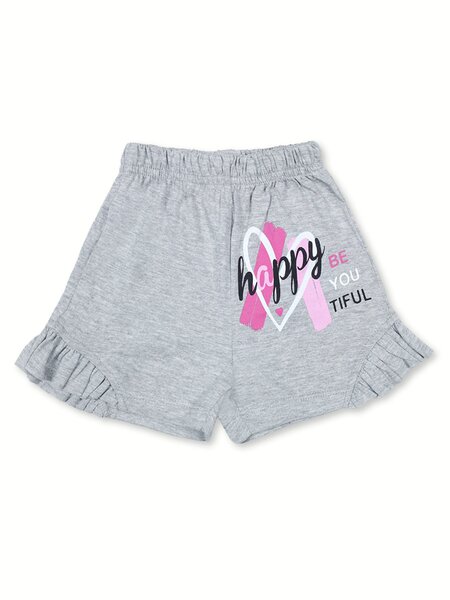 Шорты Девочкам Bonito Серый меланж Сердце (фото 1)