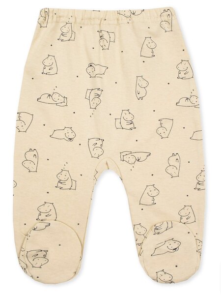 Ползунки Новорождённым Юлала Бежевый Бегемотики (фото 1)