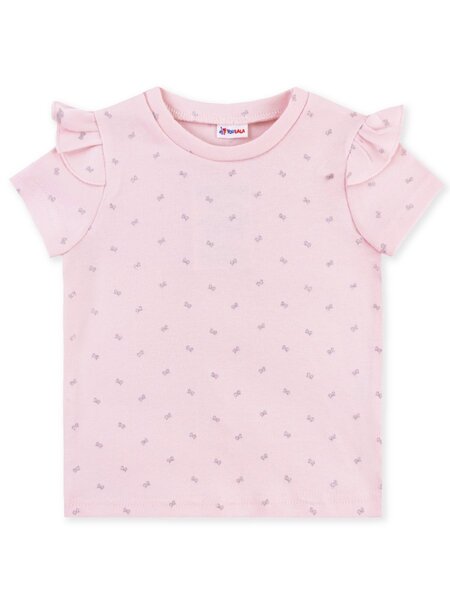 Футболка Новорождённым Юлала Розовый светлый Бантики (фото 1)
