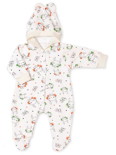 Комбинезон Новорождённым Россия Молочный Зайки (фото 1)