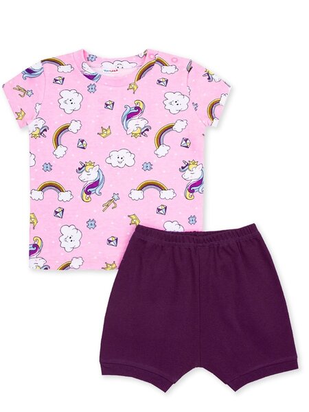 Комплект Новорождённым Юлала Розовый; Сливовый Единороги (фото 1)