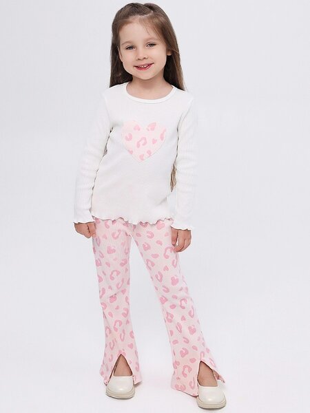 Костюм Девочкам Юлала Молочный; Розовый светлый Леопард (фото 1)