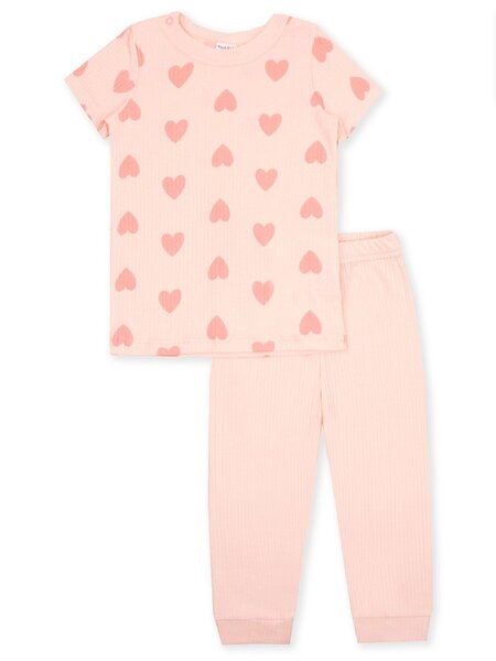 Комплект Новорождённым Юлала Розовый светлый Сердечки (фото 1)