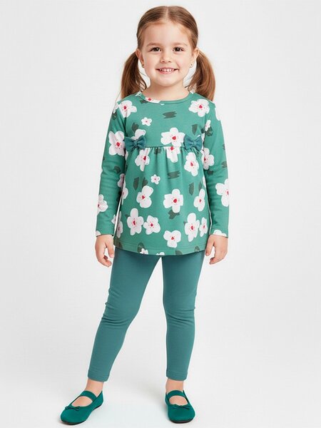 Костюм Девочкам Юлала Зелёный Цветы (фото 1)