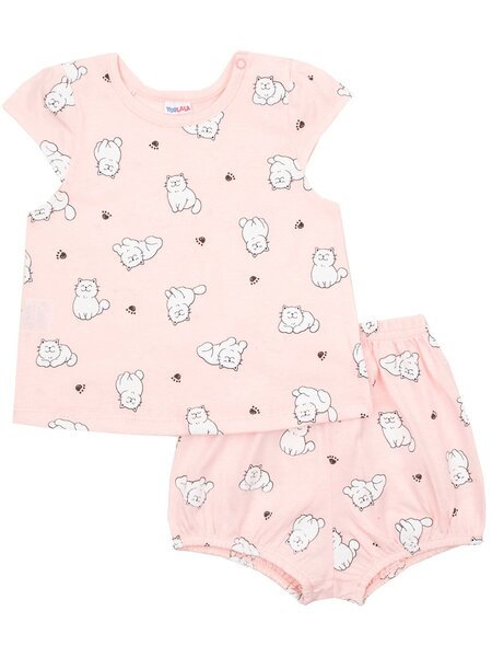 Комплект Новорождённым Юлала Персиковый светлый Котики (фото 1)