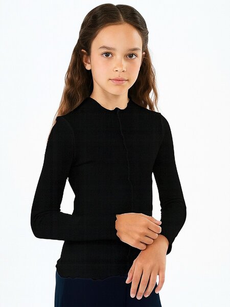 Блузка Девочкам Россия Чёрный Без рисунка (фото 1)