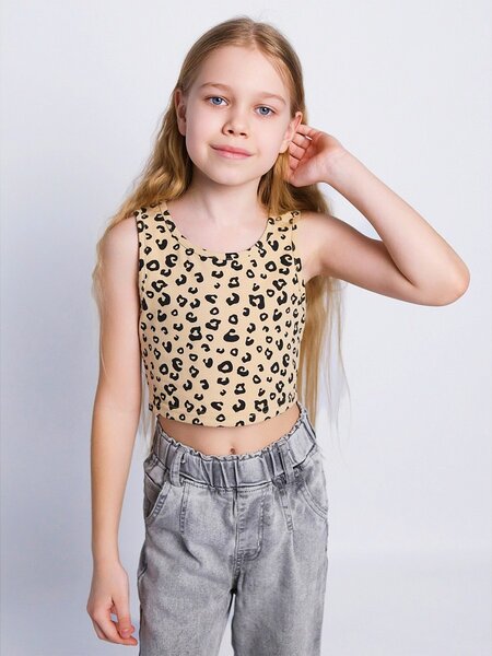Топ Девочкам Юлала Бежевый Леопард (фото 1)