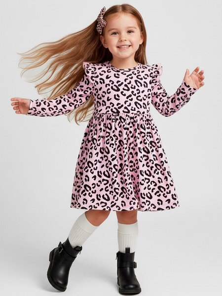 Платье Девочкам Юлала Розовый светлый Леопард (фото 1)
