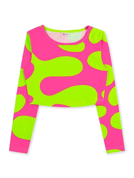 Топ Девочкам Юлала Розовый; Салатовый Без рисунка (фото 1)