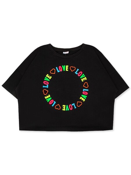 Футболка Девочкам Юлала Чёрный Надпись (фото 1)