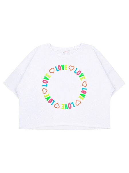 Футболка Девочкам Юлала Белый Надпись (фото 1)