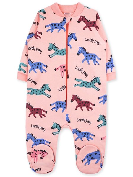 Комбинезон Новорождённым Юлала Розовый светлый Лошади (фото 1)
