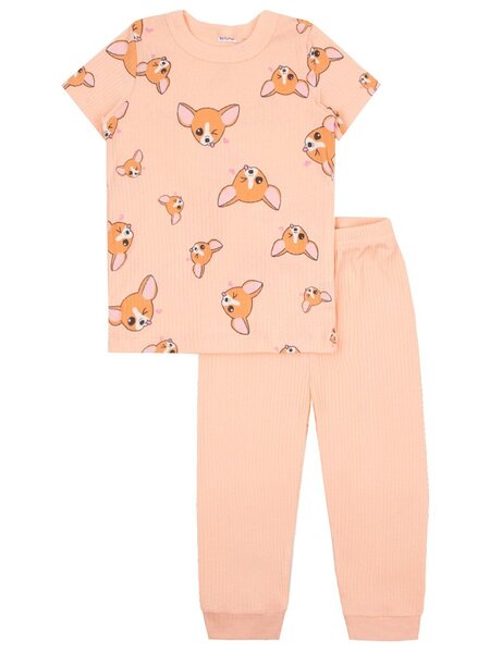 Комплект Новорождённым Юлала Персиковый Собачки (фото 1)