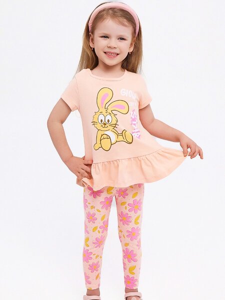 Комплект Девочкам Юлала Персиковый светлый Зайка (фото 1)