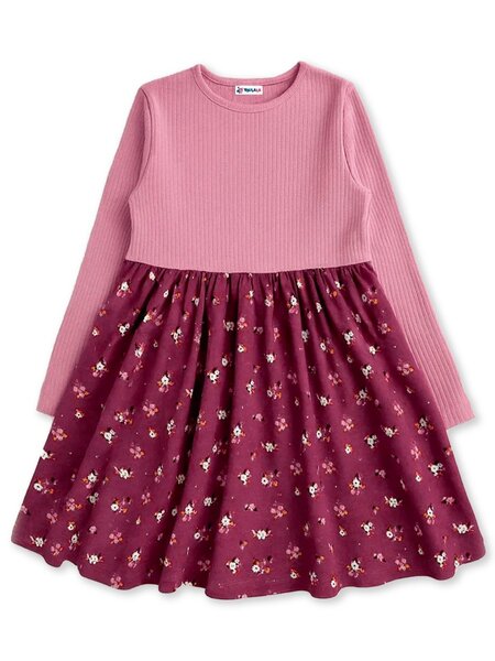 Платье Девочкам Юлала Розовый; Бордовый Цветы (фото 1)