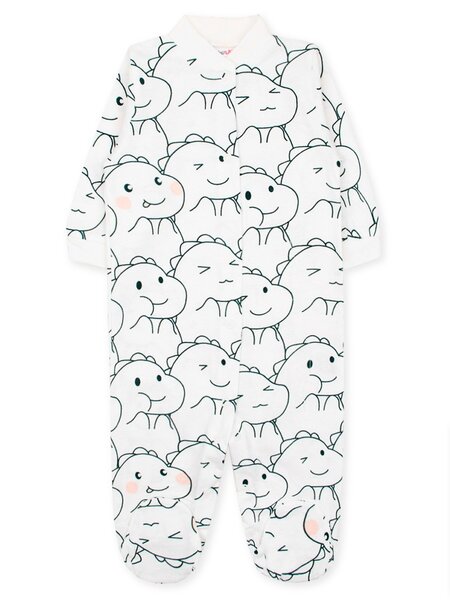 Комбинезон Новорождённым Юлала Белый Динозаврики (фото 1)