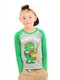 Лонгслив Мальчикам Baby style Серый меланж; Зелёный Динозавр (фото 1)
