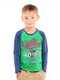 Лонгслив Мальчикам Baby style Зелёный; Серо-синий Надпись (фото 1)