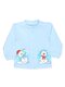 Кофточка Новорождённым Лунёва Голубой светлый Снеговики (фото 1)