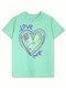 Футболка Девочкам Be friends Мятный Сердце (фото 1)