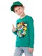 Лонгслив Мальчикам Baby style Зелёный Котик (фото 1)