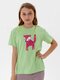 Футболка Девочкам Takro Зелёный светлый Лисичка (фото 1)