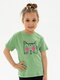 Футболка Девочкам Takro Зелёный Котик (фото 1)